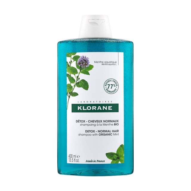 Klorane Anti-Pollution Shampooing Detox Σαμπουάν Αποτοξίνωσης με Υδάτινη Μέντα 400ml