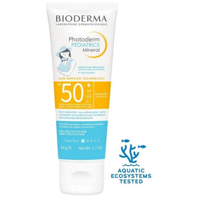 Bioderma Photoderm Pediatrics Mineral SPF50+ Αδιάβροχο Βρεφικό Αντηλιακό Γαλάκτωμα  50ml