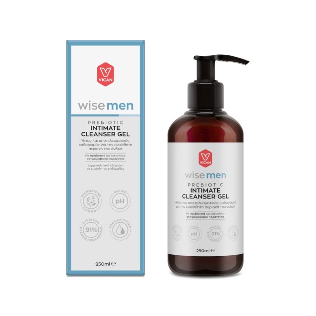 Vican Wise Men Prebiotic Intimate Gel Καθαρισμός για την Αντρική Ευαίσθητη Περιοχή 250ml