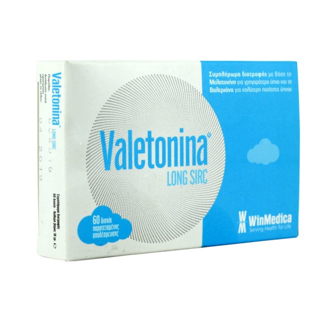 Winmedica Valetonina Long Sirc με Μελατονίνη & Βαλεριάνα για Γρηγορότερο & Καλύτερο Ύπνο, 60 δισκία