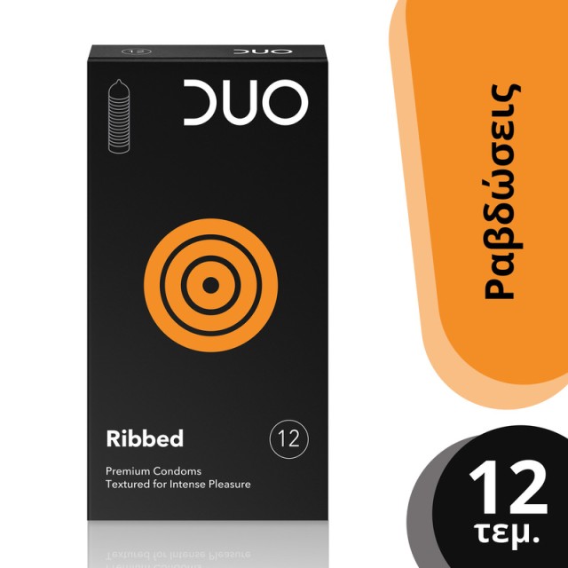 Duo Ribbed Προφυλακτικά με Ραβδώσεις 12τμχ