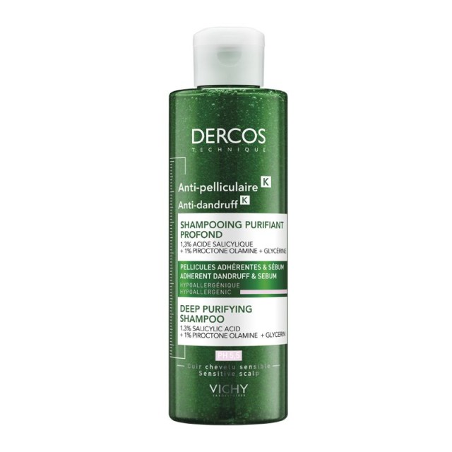 Vichy Dercos Anti-Dandruff Deep Purifying Σαμπουάν κατά της Πιτυρίδας για Όλους τους Τύπους Μαλλιών 250ml