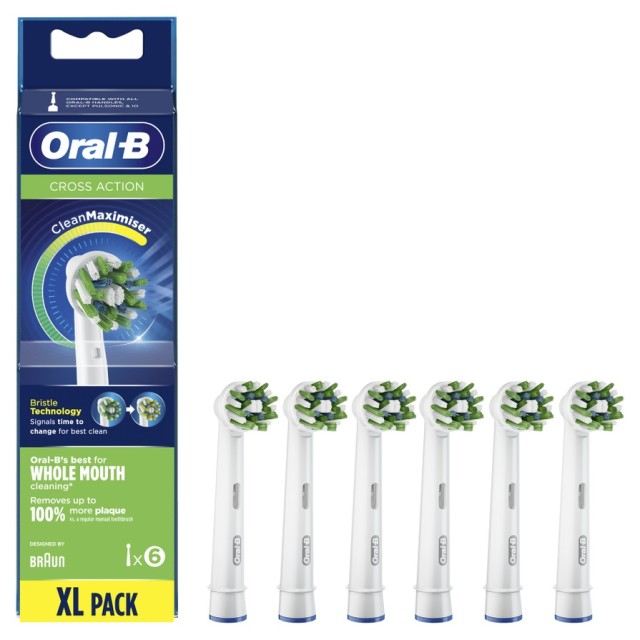 Oral-B CrossAction Ανταλλακτικές Κεφαλές Ηλεκτρικής Οδοντόβουρτσας, 6 τμχ