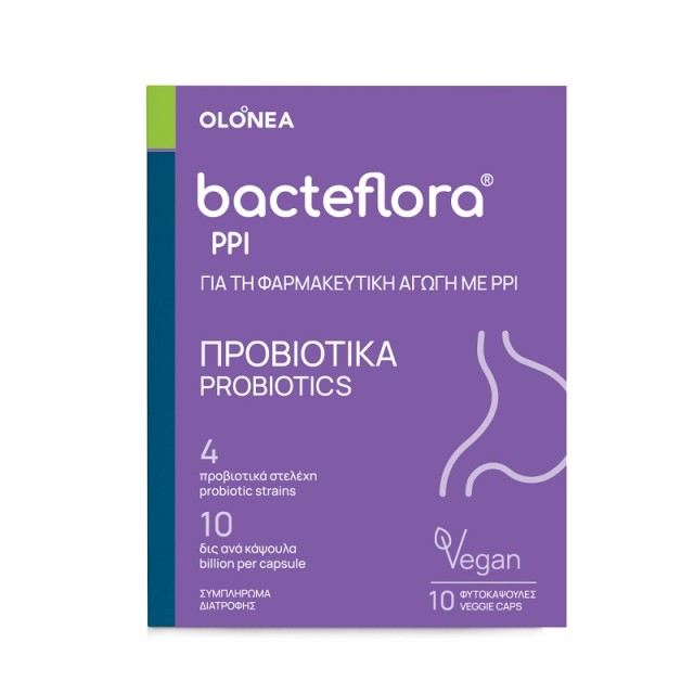 Olonea Bacteflora PPI Προβιοτικά με Βιταμίνες & Μέταλλα 10 φυτικές κάψουλες