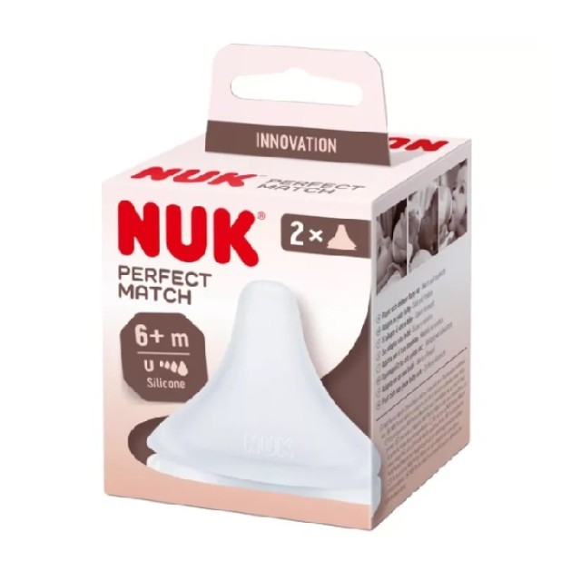 Nuk Perfect Match Θηλή Σιλικόνης Μέγεθος U για 6+ Μηνών 2τμχ