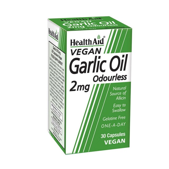 Health Aid Garlic Oil Odourless Συμπλήρωμα Διατροφής 2mg 30 κάψουλες