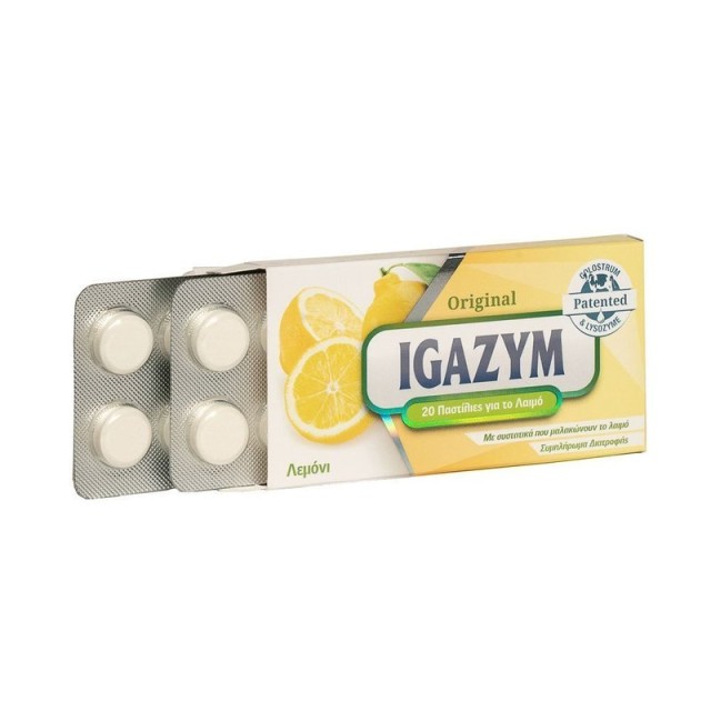 Igazym Lemon Pastillies 20 τεμ (Παστίλιες για το Λαιμό με Πρωτόγαλα - Γεύση Λεμονιού)