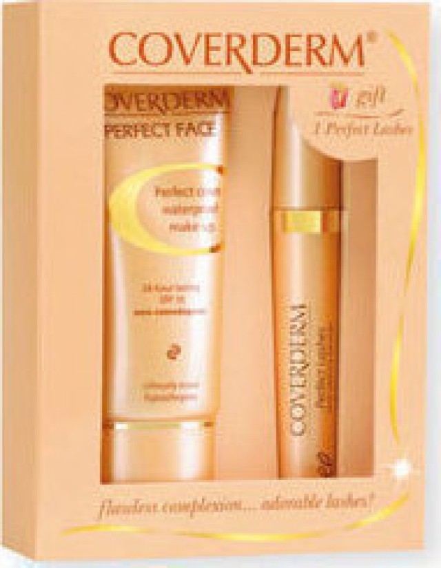 Coverderm Gift Set Perfect Face Make Up No 9 SPF20 30ml & Perfect Lashes Mascara 10ml