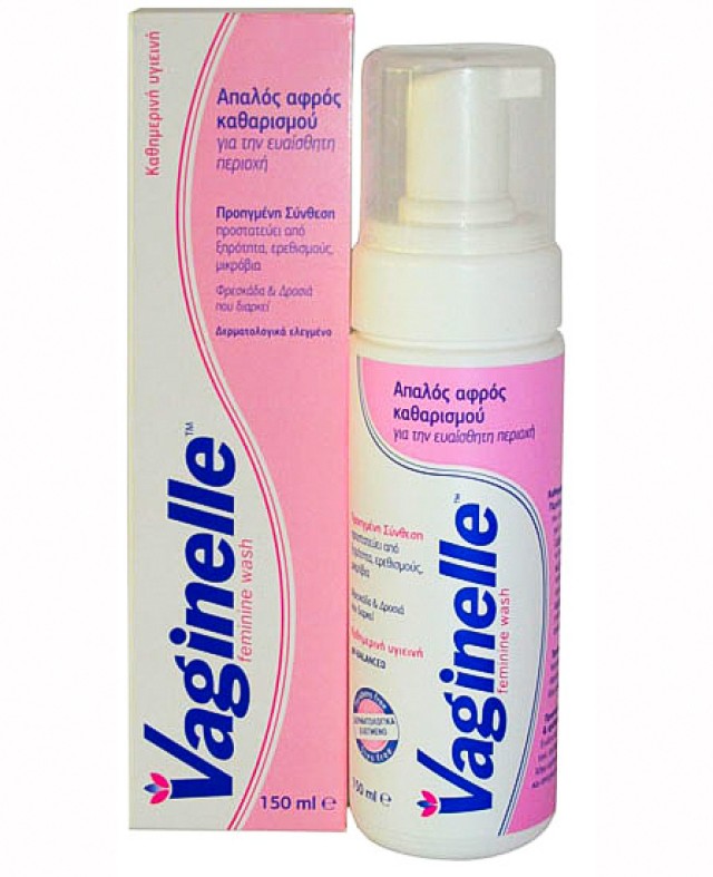 Wellcon Vaginelle Feminine Wash Απαλός αφρός καθαρισμού για την ευαίσθητη περιοχή για καθημερινή υγιεινή 150ml