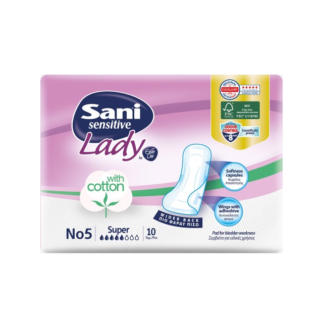 Sani Lady Sensitive Σερβιέτες Ειδικών Χρήσεων No 5 Super 10τεμ