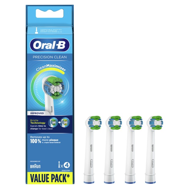 Oral-B Precision CleanΑνταλλακτικές Κεφαλές Ηλεκτρικής Οδοντόβουρτσας, 4 τμχ