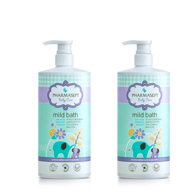 Pharmasept Promo Pack Baby Care Mild Bath Φυσικό Βρεφικό Αφρόλουτρο 2x1lt