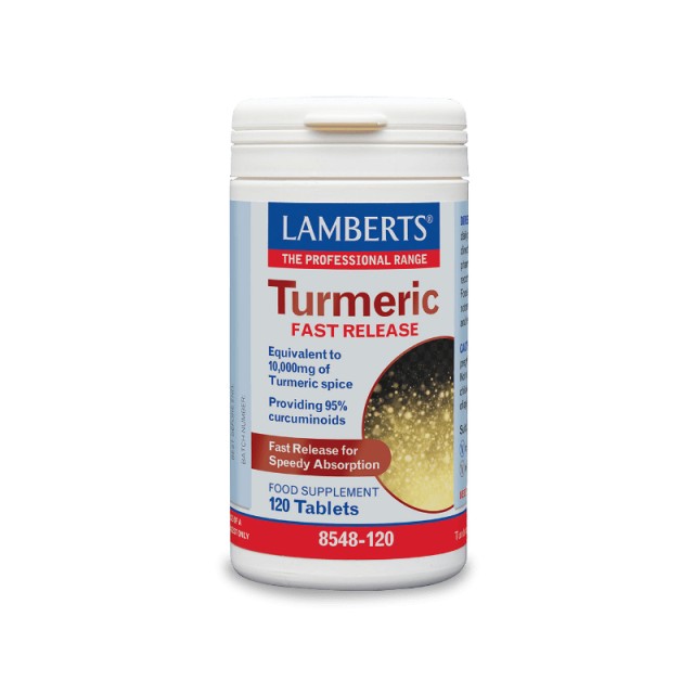 Lamberts Turmeric Fast Release Συμπλήρωμα Διατροφής Κουρκουμίνης 120 ταμπλέτες