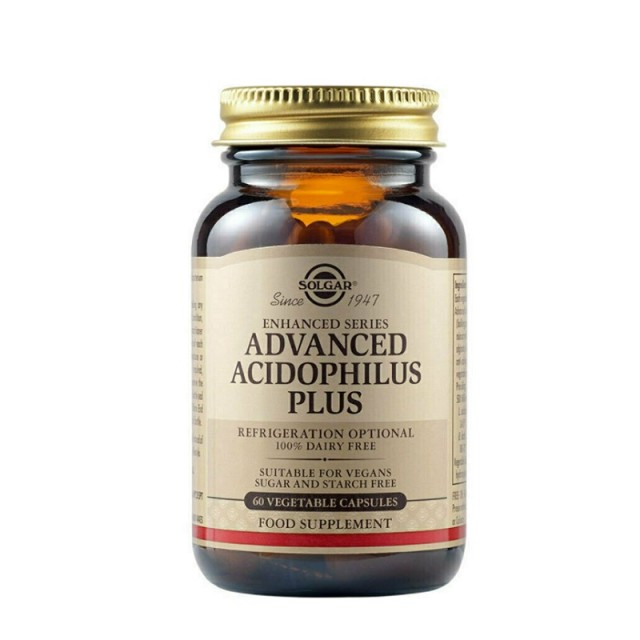 Solgar Advanced Acidophilus Plus Προβιοτικά 60 φυτικές κάψουλες