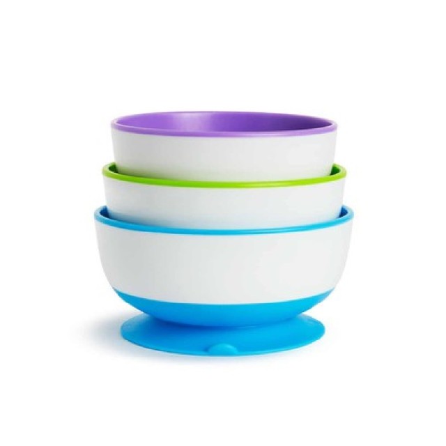 Munchkin Stay Put Suction Bowls Σετ 3 Μπολ Αναρρόφησης