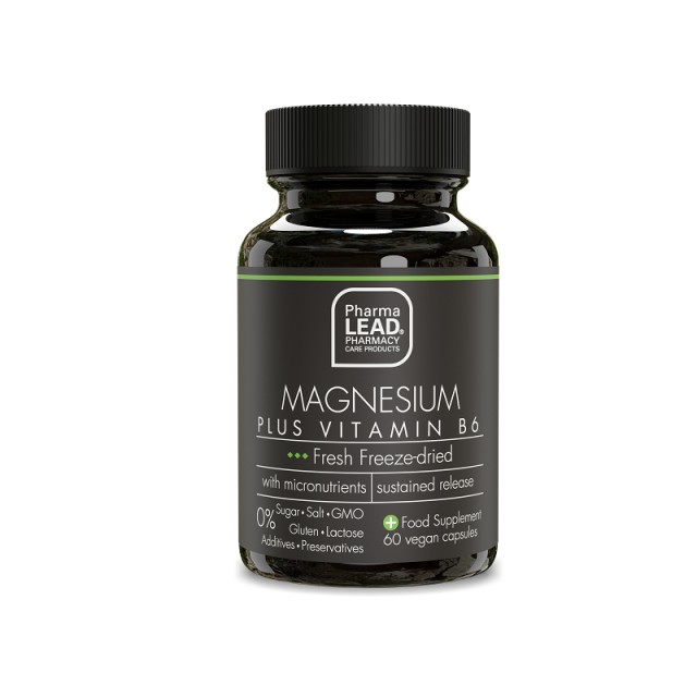 Pharmalead Black Range Magnesium Plus Vitamin B6 για την Ομαλή Λειτουργία των Μυών & του Νευρικού Συστήματος 60 vegan κάψουλες