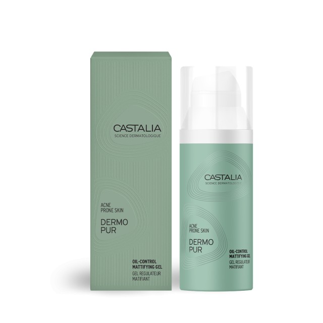 Castalia Dermopur Oil Control Mattifying Ρυθμιστικό Gel Προσώπου για Λιπαρές & με Ατέλειες Επιδερμίδες 50ml