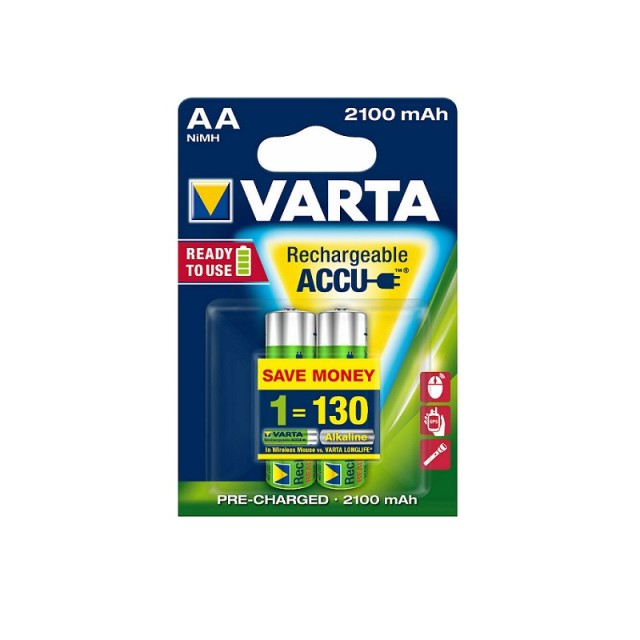 Varta Aa Rechargable Accu Power 2100mah Επαναφορτιζόμενες Μπαταρίες 2τμχ