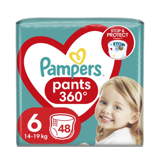 Pampers Pants Πάνα-βρακάκι Μέγεθος 6 (14kg-19kg) - 48 Πάνες-Βρακάκι