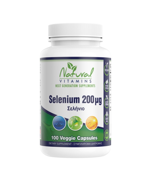 Natural Vitamins Selenium 200mcg 100 Caps