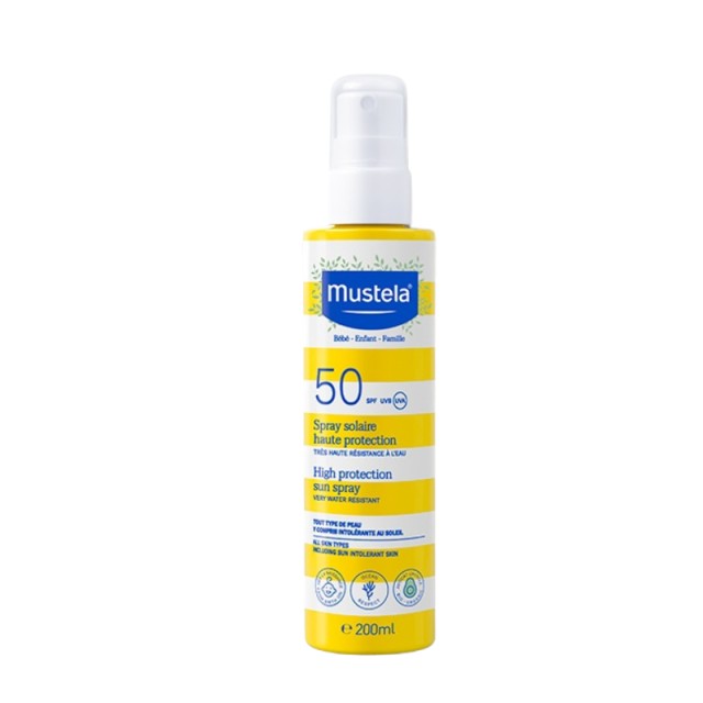 Mustela Sun Face & Body Spray Αντηλιακό Σώματος & Προσώπου Υψηλής Προστασίας σε Μορφή Σπρέι SPF50 200ml