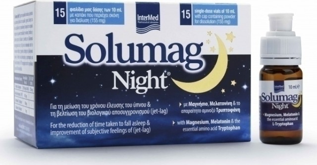 Intermed Solumag Night Συμπλήρωμα Διατροφής για την Αϋπνία, 15 vials x 10ml