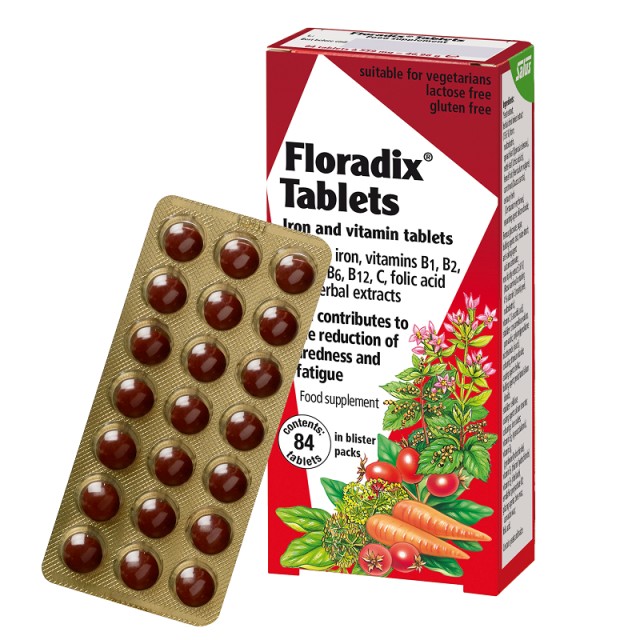 Power Health Floradix Tablets Οργανικός Σίδηρος, Βιταμίνες C & B Complex 84 ταμπλέτες