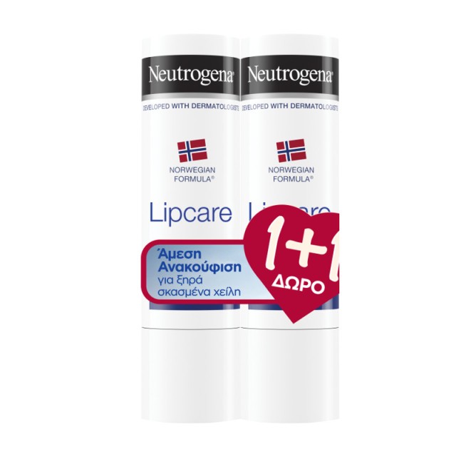 Neutrogena Norwegian Formula Lip Stick Ενυδατικό Στικ Χειλιών, ΠΡΟΣΦΟΡΑ 1+1 ΔΩΡΟ, 2 x 4.8 gr