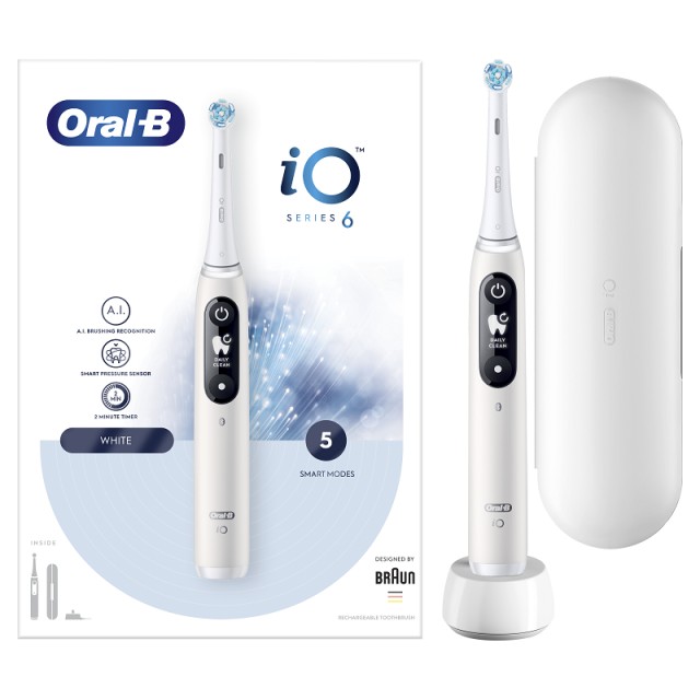 Oral-B iO Series 6 Ηλεκτρική Οδοντόβουρτσα με Αισθητήρα Πίεσης White