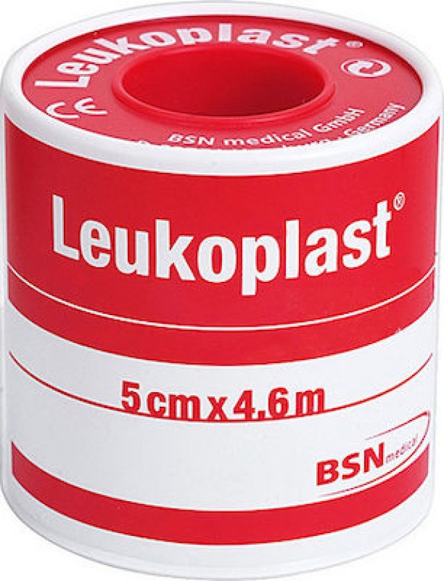 Leukplast 4.60m x 5cm Αυτοκόλλητη Επιδεσμική Ταινία από Μετάξι