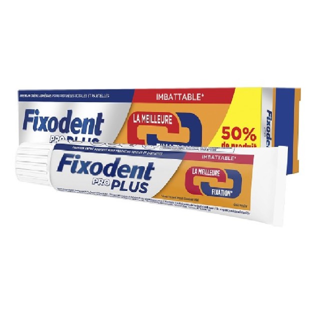 Fixodent Pro Plus Στερεωτική Κρέμα Για Ολικές και Μερικές Τεχνητές Οδοντοστοιχίες 60gr (50% Επιπλέον Προϊόν)