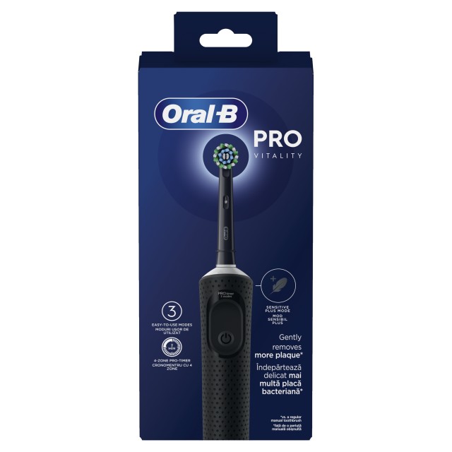 Oral-B Vitality Pro Black Ηλεκτρική Οδοντόβουρτσα Μαύρo Χρώμα 1τμχ