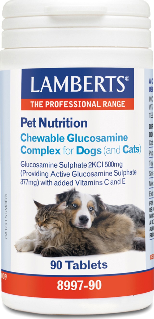 Lamberts Pet Nutrition Chewable Glucosamine Complex for Dogs and Cats 90 tabs