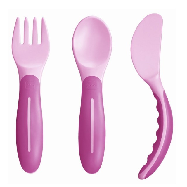 Mam Babys Cutlery Βρεφικά Μαχαιροπίρουνα 6m+ / Ροζ (515G)