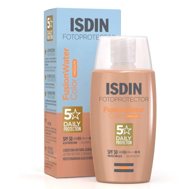 Isdin Fotoprotector Fusion Water Color Αντηλιακό Προσώπου SPF50 Απόχρωση Medium 50ml