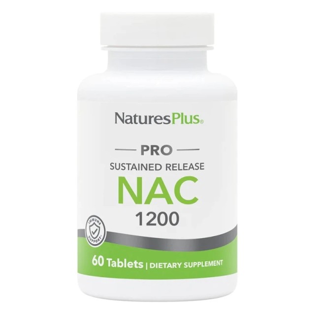 Natures Plus Pro NAC 1200 Sustained Release με Αντιοξειδωτική Δράση 60 κάψουλες