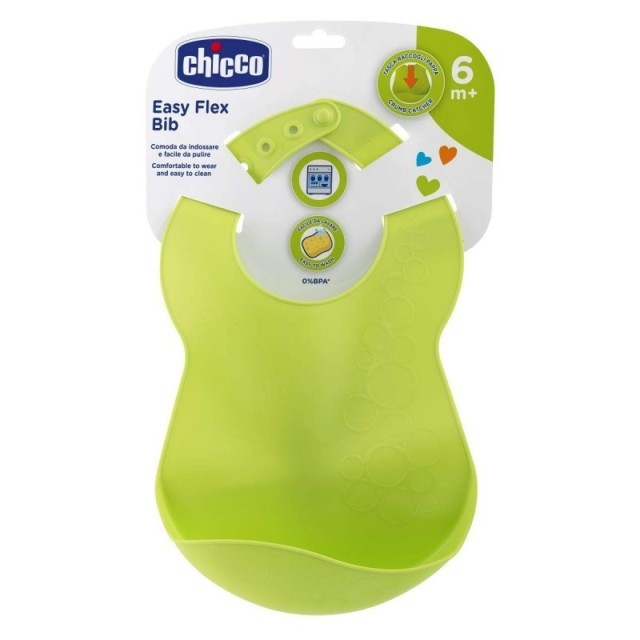 Chicco Τραχηλία Easy Flex Bib για Ψίχουλα Πράσινη 1τμχ 6m+