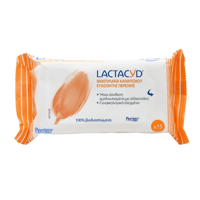 Lactacyd Wipes Μαντηλάκια για την Ευαίσθητη Περιοχή 15τμχ