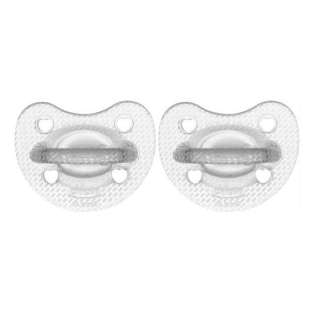 Chicco Physio Forma Crystal, Πιπίλα Όλο Σιλικόνη με Θήκη 6-16m 2τμχ