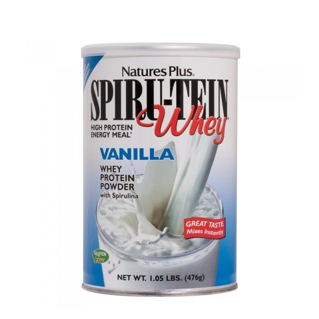 Natures Plus Spiru-Tein Whey Shake Χωρίς Γλουτένη με Γεύση Βανίλια 476gr