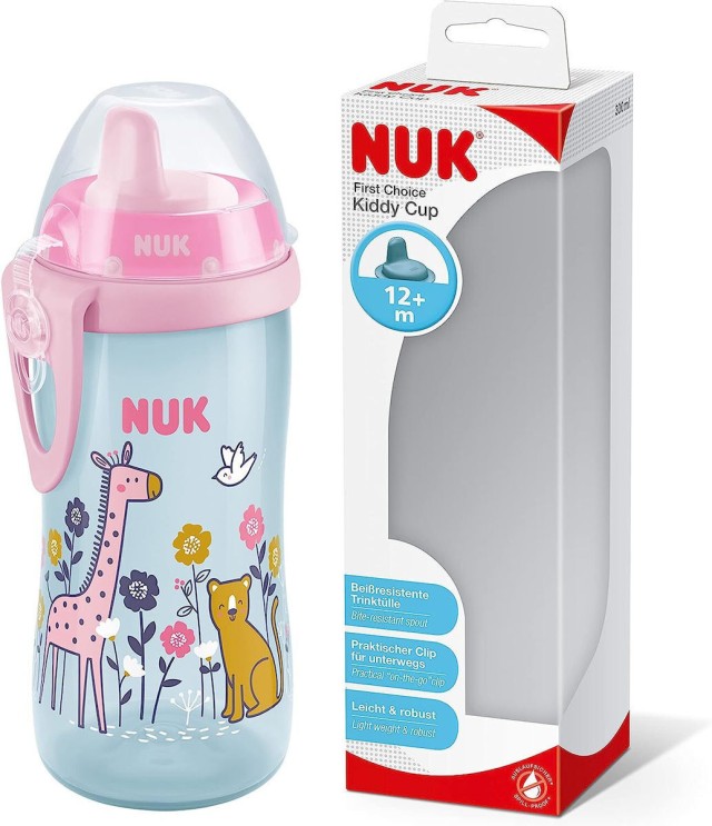 Nuk Kiddy Cup Παγουράκι Με Ρύγχος Σιλικόνης Ροζ 12m+ 300ml (10.751.084)