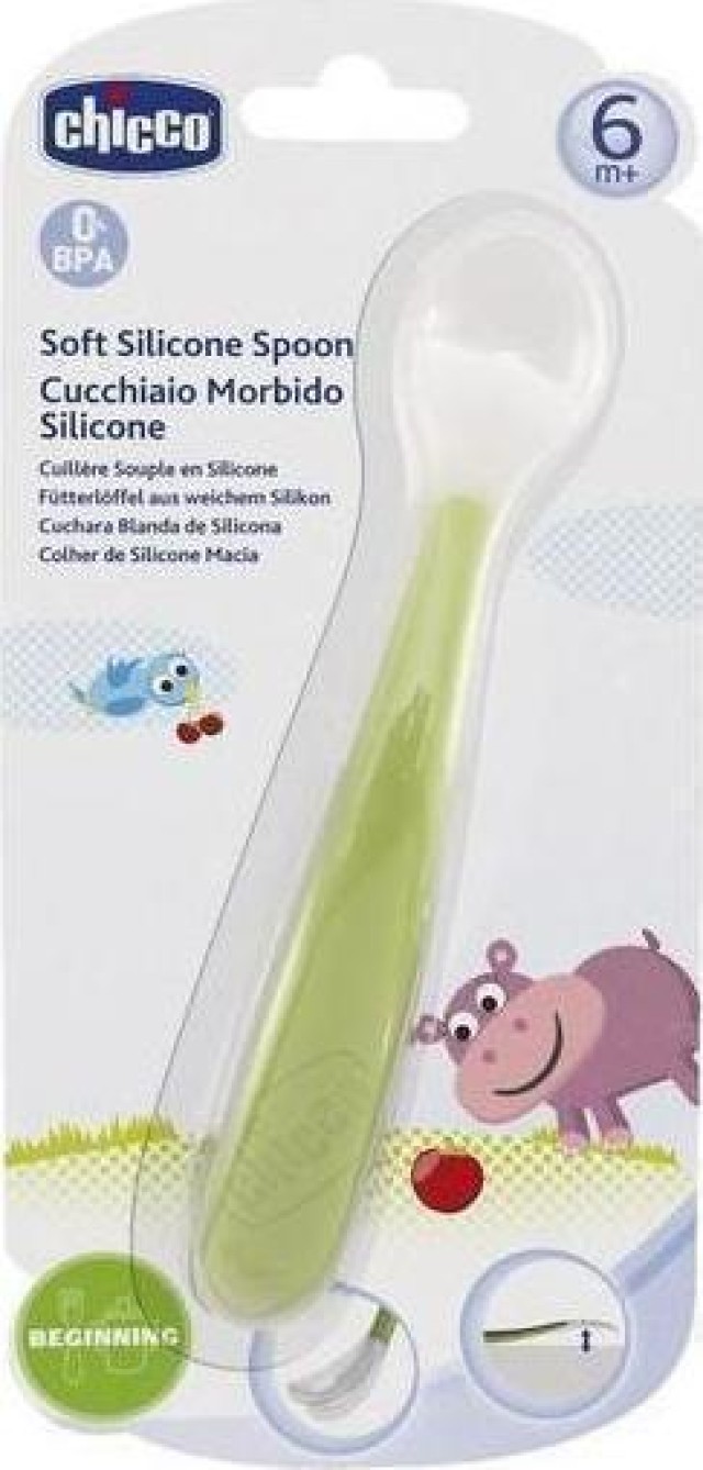 CHICCO Chicco Κουτάλι Σιλικόνης Soft 6m+ Πράσινο