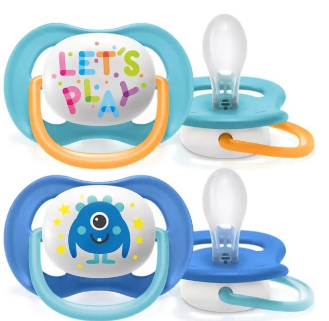 Avent Ultra Air Happy SCF080/10 Ορθοδοντική Πιπίλα Σιλικόνης 6-18m, 2τεμ