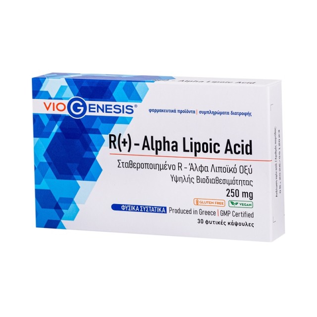 Viogenesis  R(+) - Alpha Lipoic Acid 250mg 30 Κάψουλες