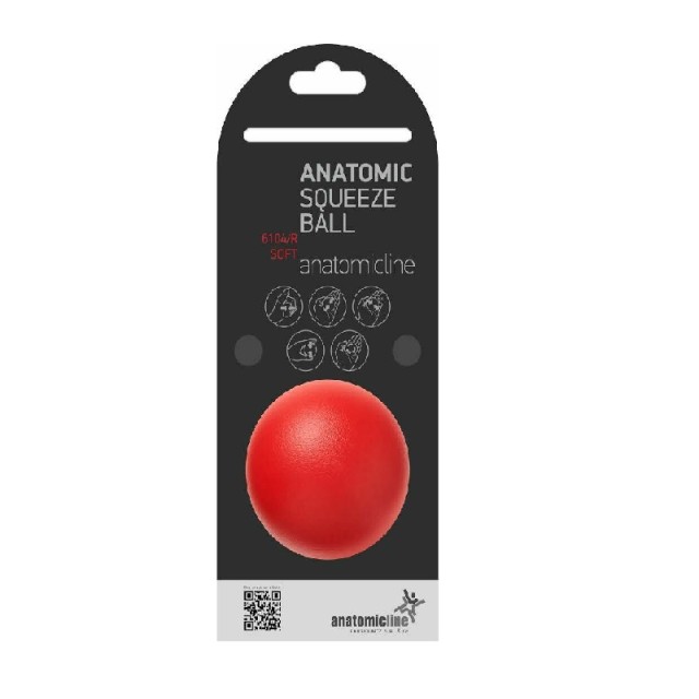 Anatomic Line Squeeze Ball Soft Μπαλάκι Ασκήσεως Χειρός Kόκκινο 1τμχ (6104)