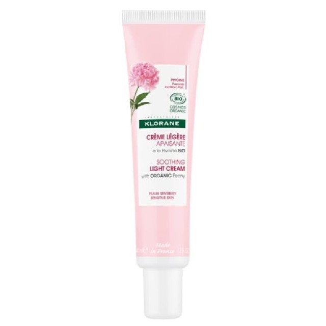 Klorane Organic Peony Soothing Light Cream Καταπραϋντική Ανάλαφρη Κρέμα Προσώπου, 40ml