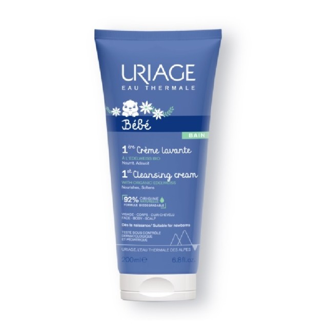 Uriage Eau Thermale Bebe 1st Cleansing Cream Παιδική Κρέμα Καθαρισμού, Χωρίς Σαπούνι 200ml