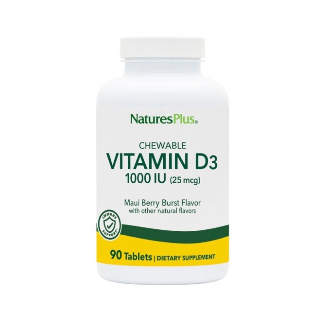 Natures Plus Adults Chewable Vit D3 1000I.U. 90 μασώμενα tabs