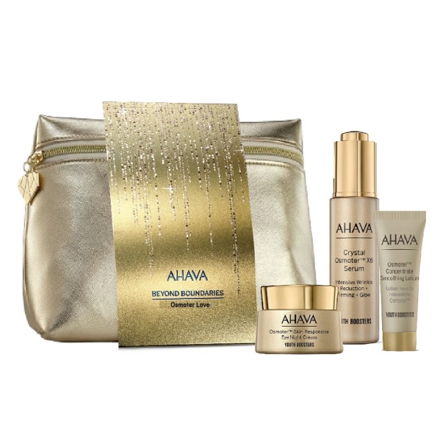 Ahava Xmas Promo Pack Osmoter Love Crystal Osmoter X6 Serum 30ml & Skin-Responsive Eye Night Cream 15ml & Smoothing Lotion 15ml