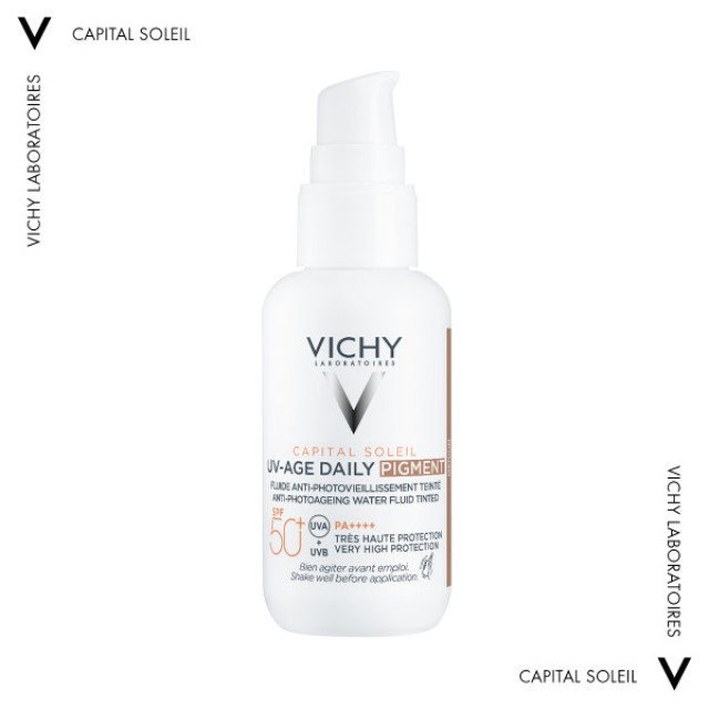 Vichy Capital Soleil UV-AGE Αντηλιακό Προσώπου κατά της Φωτογήρανσης SPF50+, Medium Χρώμα 40ml